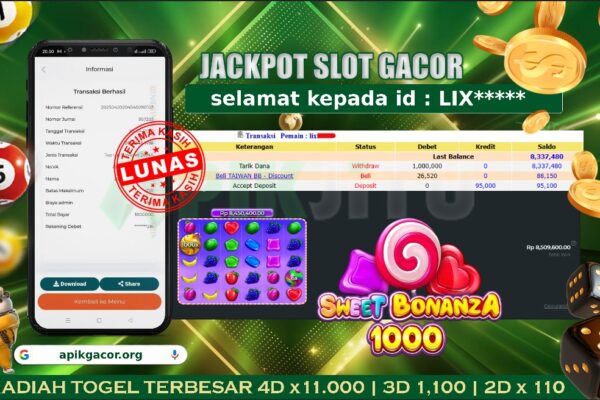 SLOT SWEET BONANZA 1000 – APIKJITU 21 APRIL 2025