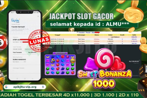 SLOT SWEET BONANZA 1000 – APIKJITU 18 APRIL 2025